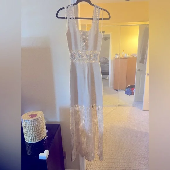 Free People | Dresses | Free People Crochet Maxi Tank Dress | Poshmark